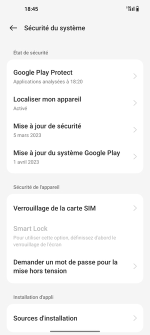 Sélectionnez Mise à jour de sécurité