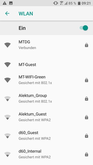 Sie sind nun mit dem WLAN-Netzwerk verbunden
