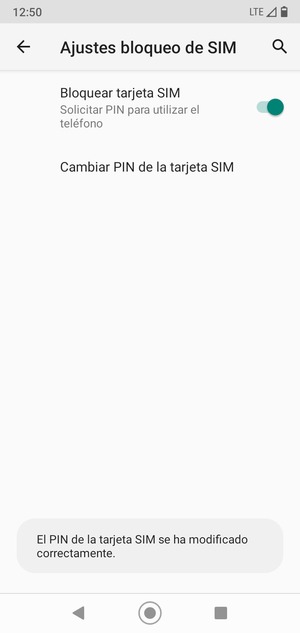 Su PIN de la tarjeta SIM ha sido cambiado