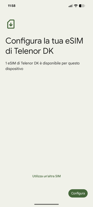 Seleziona Configura