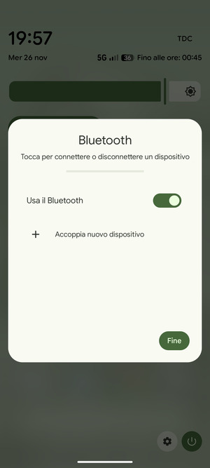 Disattiva Usa il Bluetooth