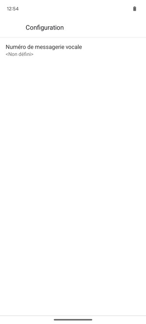Sélectionnez Numéro de messagerie vocale