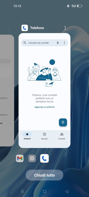 Seleziona Chiudi tutti per chiudere tutte le applicazioni in esecuzione