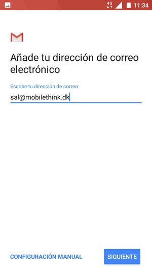 Introduzca su Dirección de correo electrónico y seleccione SIGUIENTE