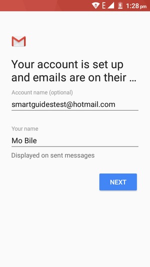 Give your account a name and enter your name. Select NEXT