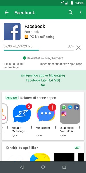 Vent til installasjonen er ferdig