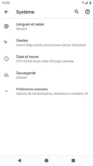 Sélectionnez Préférences avancées