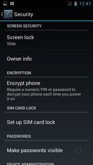 Select Set up SIM card lock