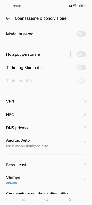 Seleziona Hotspot personale