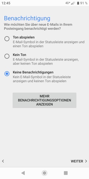Wählen Sie die gewünschte Option und wählen Sie WEITER