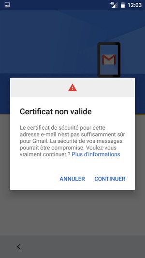Sélectionnez CONTINUER