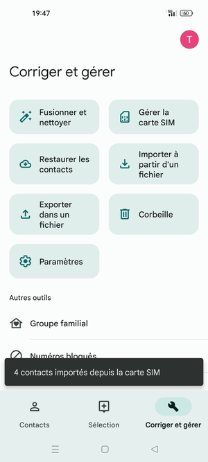 Vos contacts vont être enregistrés sur votre compte Google et dans votre téléphone lors de la prochaine synchronisation de Google.