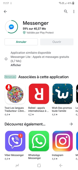 Veuillez attendre la fin de la procédure d'installation