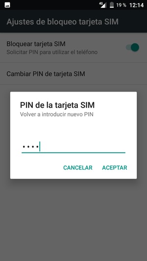 Confirme su nuevo PIN y seleccione ACEPTAR