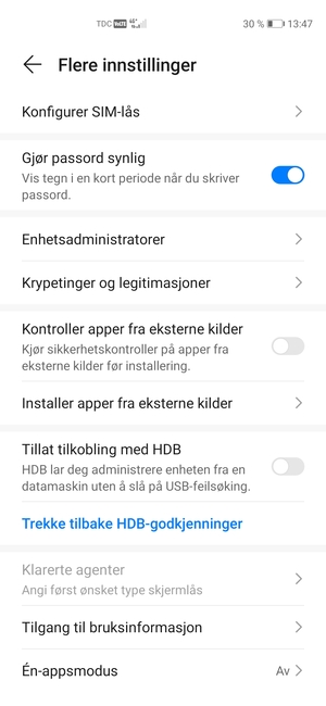 Velg Konfigurer SIM-lås