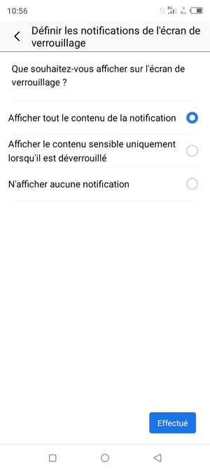 Sélectionnez votre option préférée et sélectionnez Effectué
