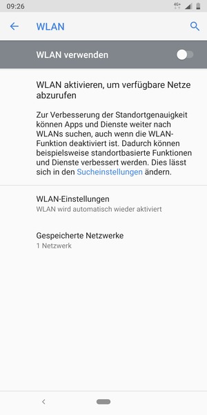 Schalten Sie WLAN verwenden ein