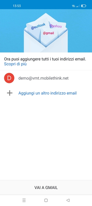 Seleziona VAI A GMAIL