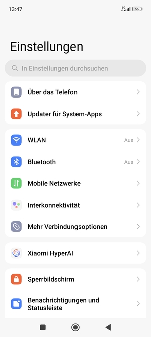 Wählen Sie Mobile Netzwerke