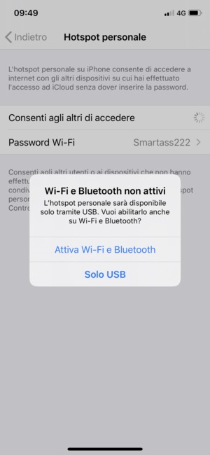 Seleziona Attiva Wi-Fi e Bluetooth