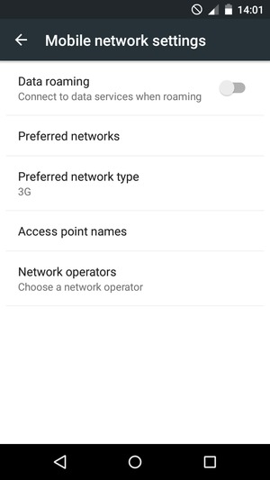 Select Access point names