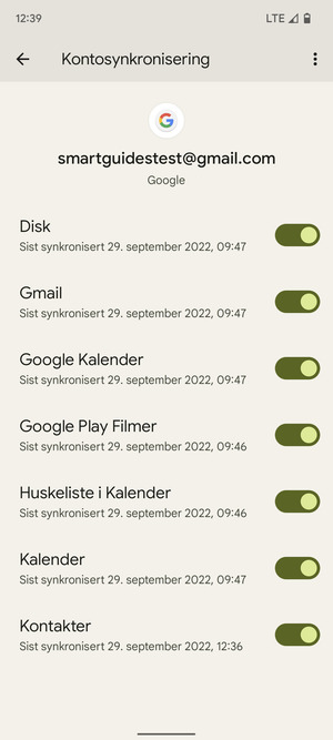 Forsikre deg om at Kontakter er valgt