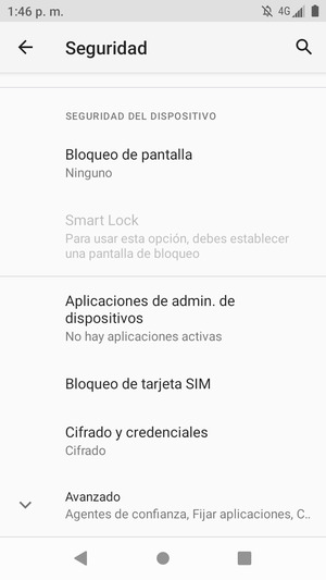 Desplácese y seleccione Bloqueo de tarjeta SIM