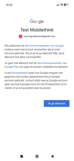 Selecteer Ik ga akkoord