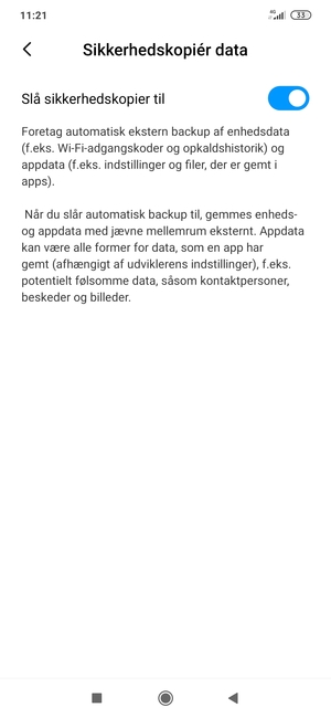 Vælg Tilbage-knappen