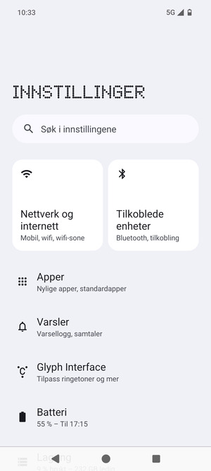 Velg Nettverk og internett
