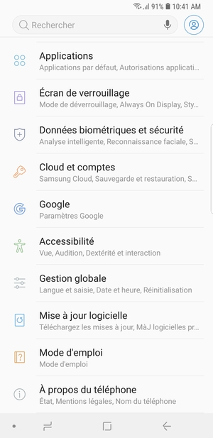 Faites défiler et sélectionnez Mise à jour logicielle