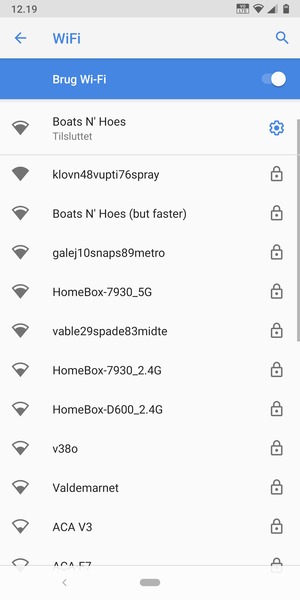 Du er nu tilsluttet Wi-Fi netværket
