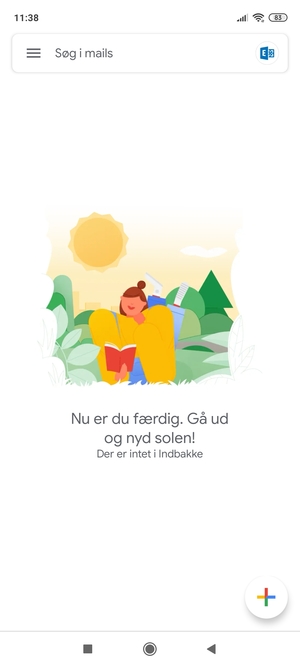 Din Gmail er klar til brug