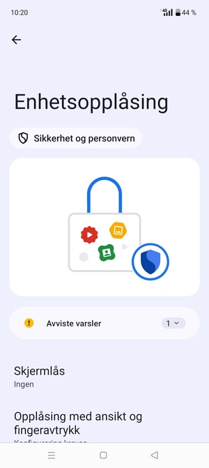 Velg Skjermlås