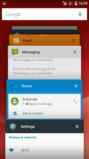 Select the X icon to close all running apps