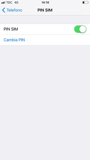 Seleziona Cambia PIN