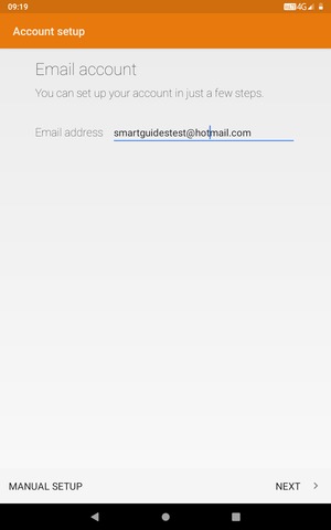 Enter your Gmail or Hotmail address and select NEXT
