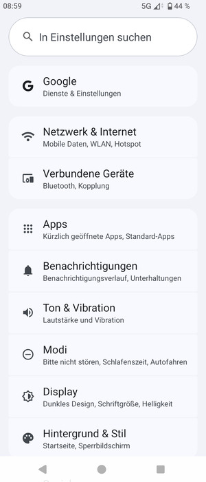 Wählen Sie Netzwerk & Internet