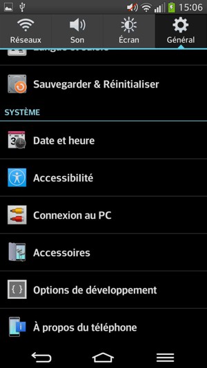 Faites défiler et sélectionnez À propos du télephone