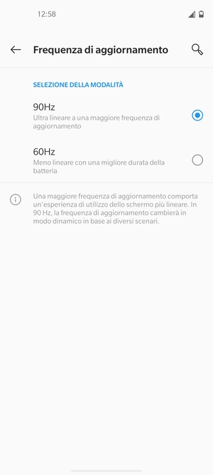 Seleziona 60Hz