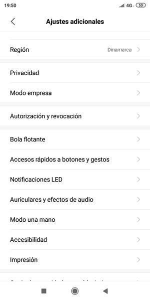Seleccione Privacidad