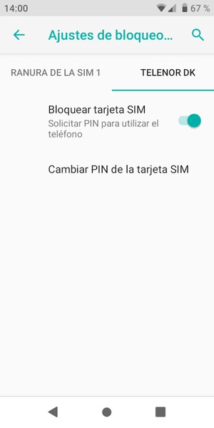 Seleccione Public y Cambiar PIN de la tarjeta SIM