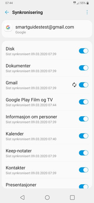 Velg menyknappen