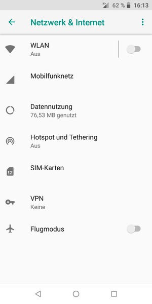 Wählen Sie Mobilfunktnetz