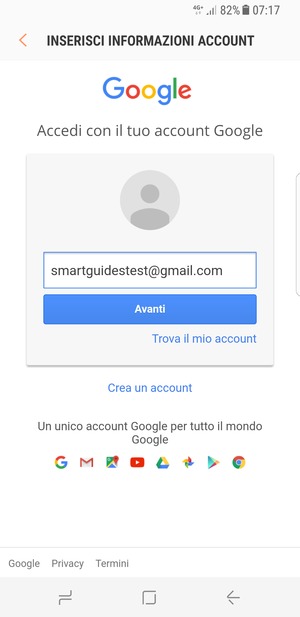 Seleziona Avanti
