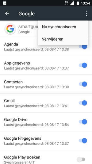 Selecteer Nu synchroniseren