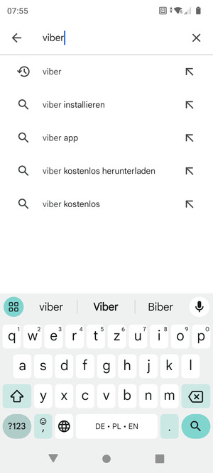 Geben Sie den Namen der App ein und wählen Sie Suchen