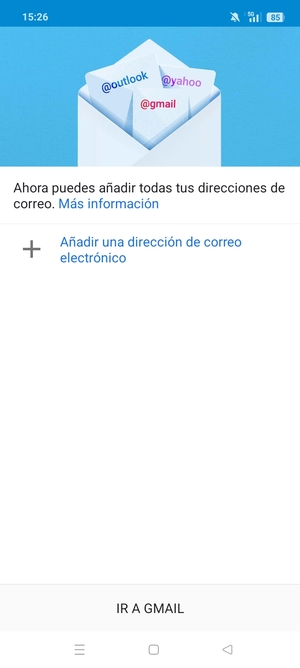 Seleccione Añadir una dirección de correo electrónico