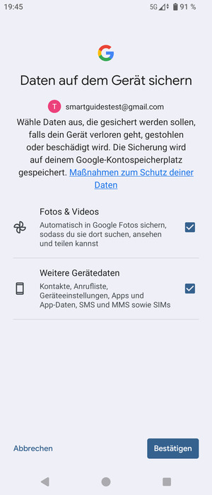 Wählen Sie Ihre bevorzugten Optionen und wählen Sie Bestätigen