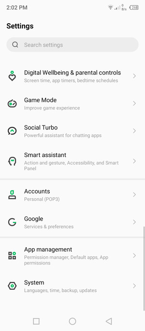 Scroll to and select System